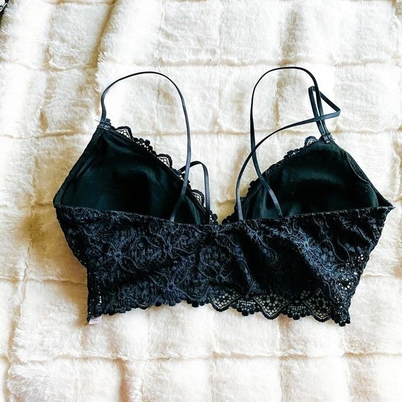 Auden Dark Navy Blue Lightly Padded Lined Lace Strappy Bralette Large - Picture 7 of 12